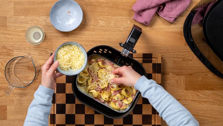 Tortelloni alla panna im Airfryer